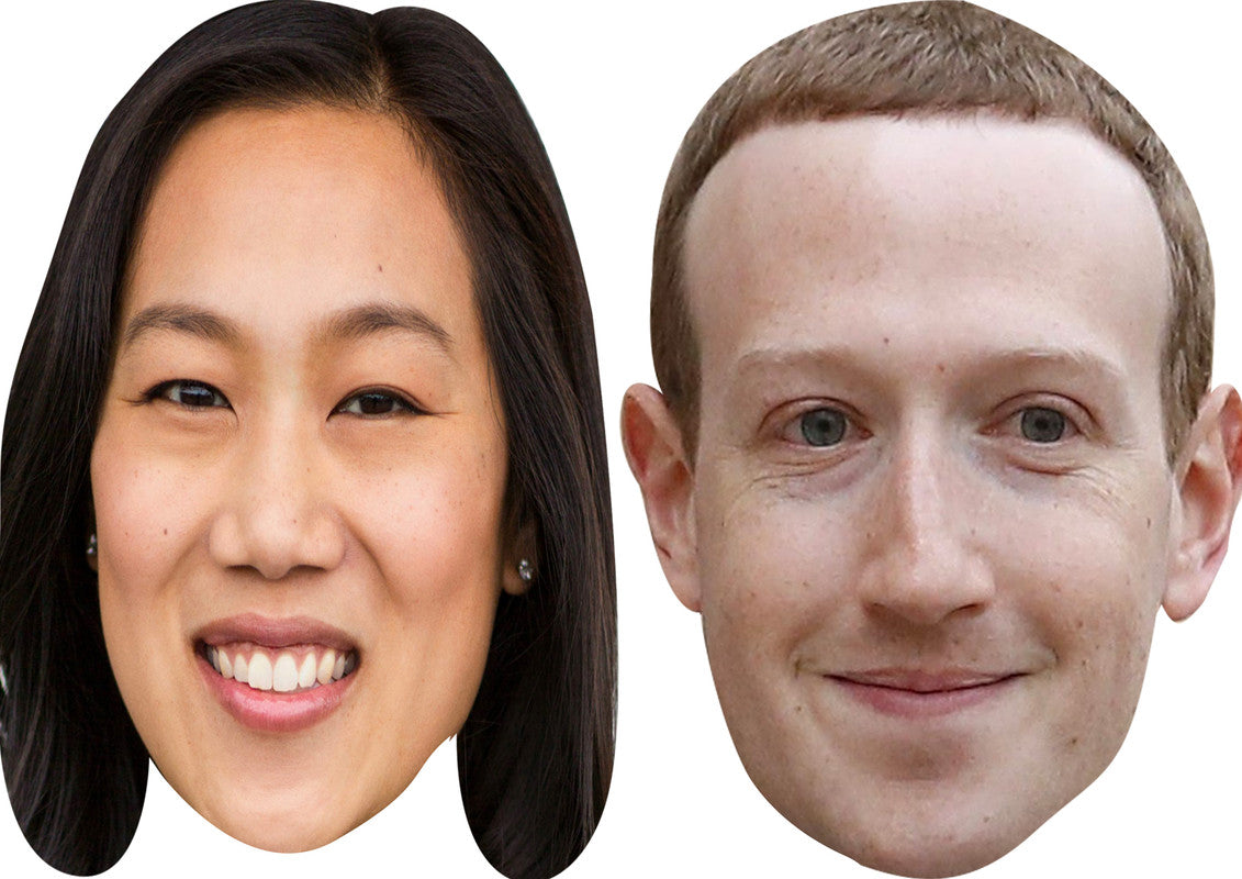 Mark Zuckerberg and Priscilla Chan Celebrity Couple Face Mask Fancy Dress - High-Quality Cardboard Masks for Any Occasion – Mark Zuckerberg and Priscilla Chan Couple Face Mask