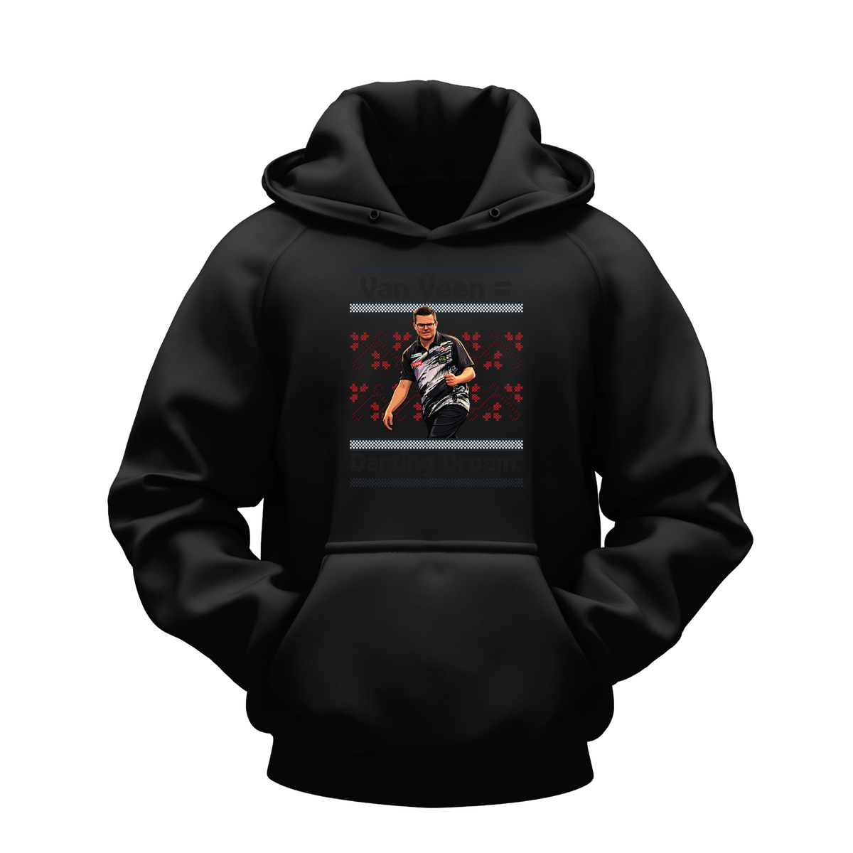 Gian van Veen Hoodie – "Van Veen = Darting Dream" Darts Fan Pullover Hoodie – Unisex Graphic Sweatshirt – Gian van Veen Hoodie – Black, XS (34")