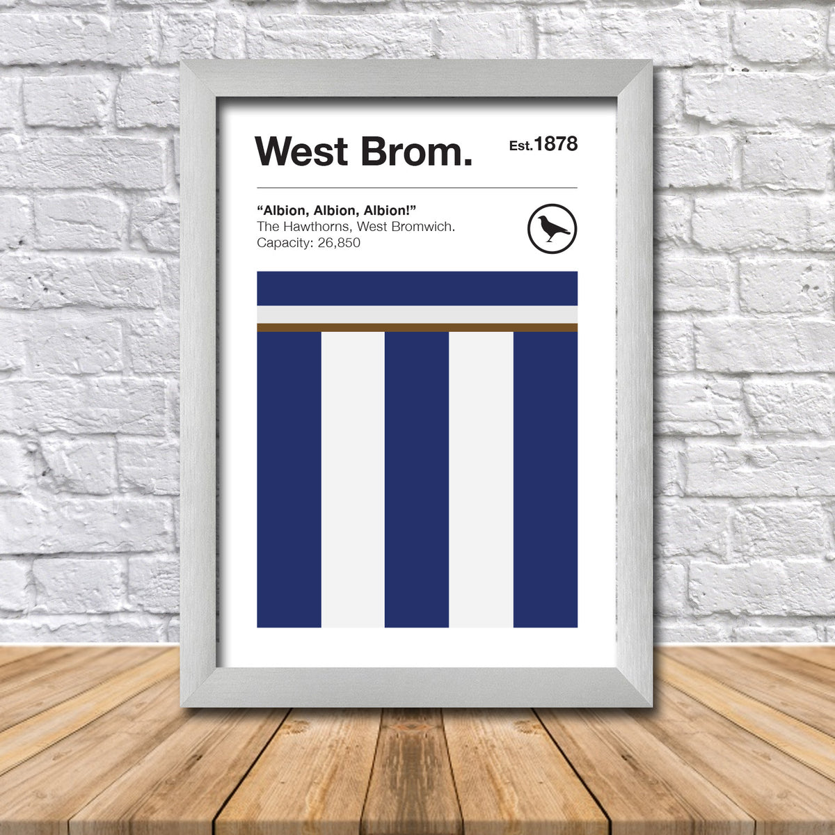 Retro West Brom Club Colours West Brom Fan Championship Football Crest Poster Print β Retro West Brom Club Colours West Brom Fan Championship Football Crest Poster