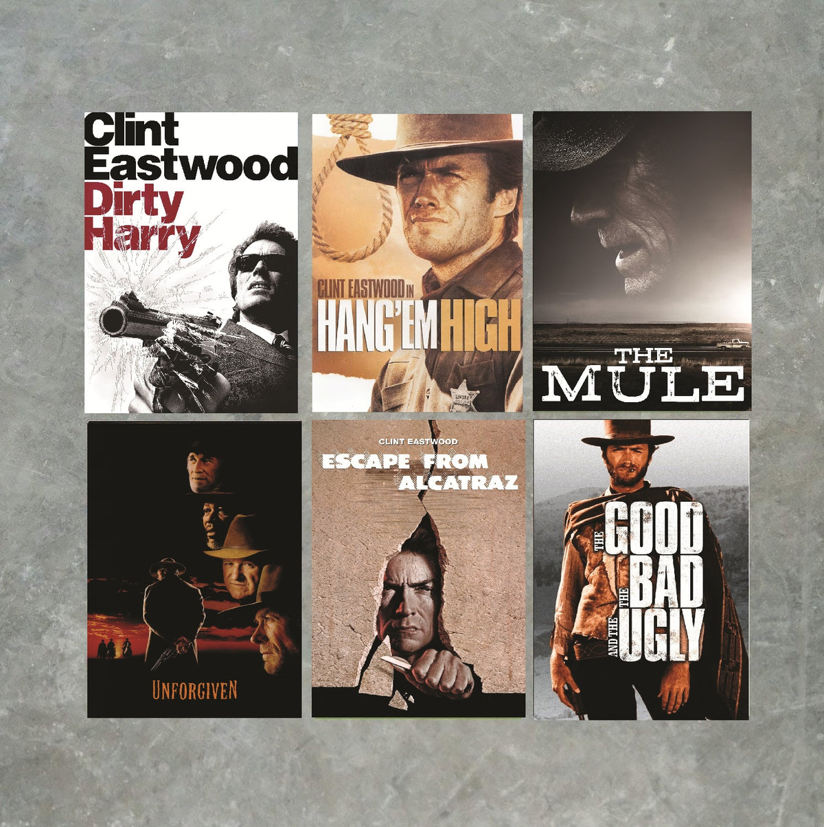 Clint Eastwood Movie Poster Print Set of 6 – A6 Poster