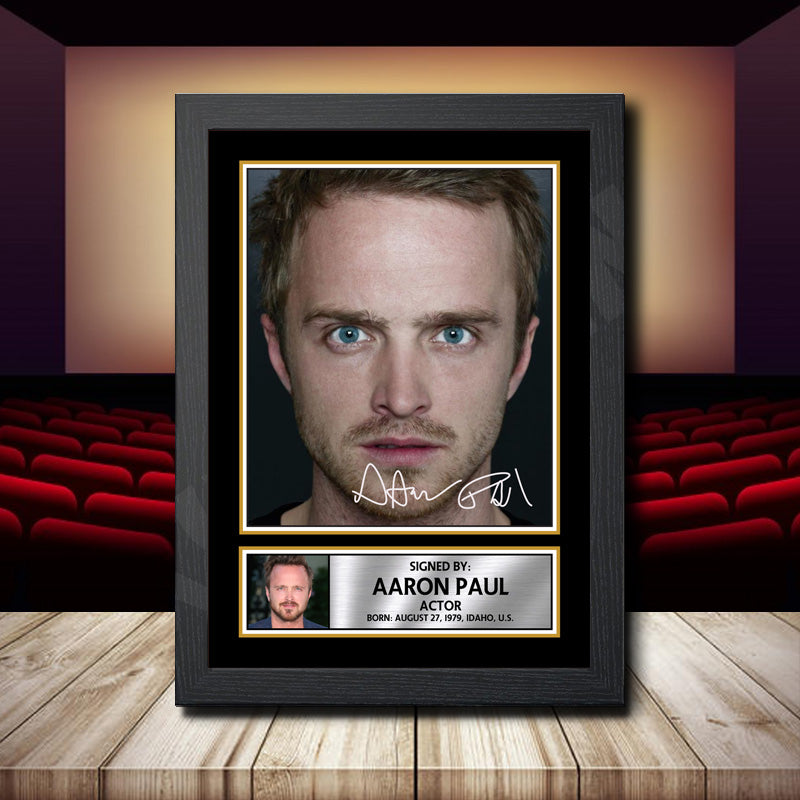 Aaron Paul 2 Printed Signature Movie Star Poster Print Framed Wall Art Gift – Aaron Paul 2 Printed Signature Movie Star Poster Print