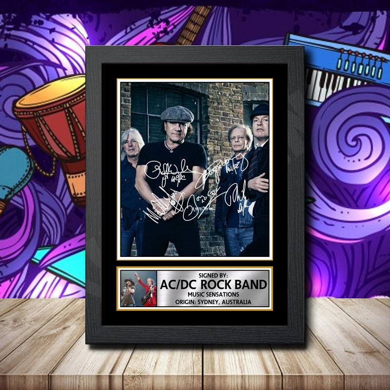 Acdc Rock Band 1 Printed Signature Rock-Bands Star Poster Print Framed Wall Art Gift – Acdc Rock Band 1 Printed Signature Rock-Bands Star Poster Print