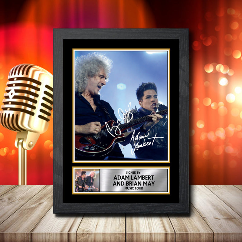 Adam Lambert Brian May 2 – Printed Signature Music Star Print – Adam Lambert Brian May 2
