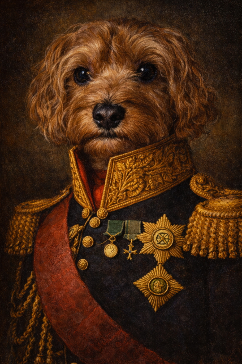 Custom Admiral Pet Portrait – Royal Military Pet Painting Poster – Personalized Dog Portrait in Admiral Uniform Wall Art Gift – Custom Admiral Pet Portrait