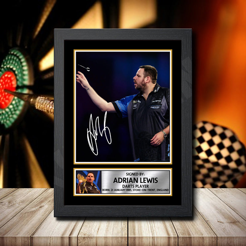 Adrian Lewis Printed Signature Darts Star Poster Print Framed Wall Art Gift – Adrian Lewis Printed Signature Darts Star Poster Print