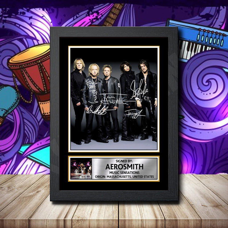 Aerosmith 1 Printed Signature Rock-Bands Star Poster Print Framed Wall Art Gift β Aerosmith 1 Printed Signature Rock-Bands Star Poster Print