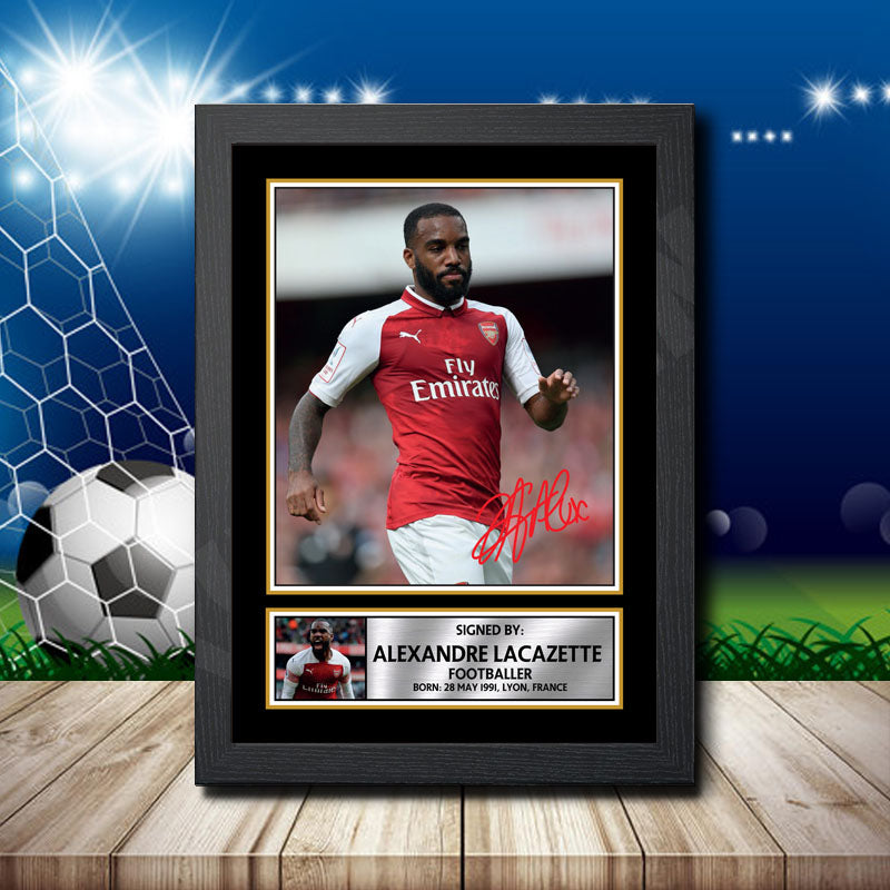 Alexandre Lacazette 2 Printed Signature Footballers Star Poster Print Framed Wall Art Gift – Alexandre Lacazette 2 Printed Signature Footballers Star Poster Print