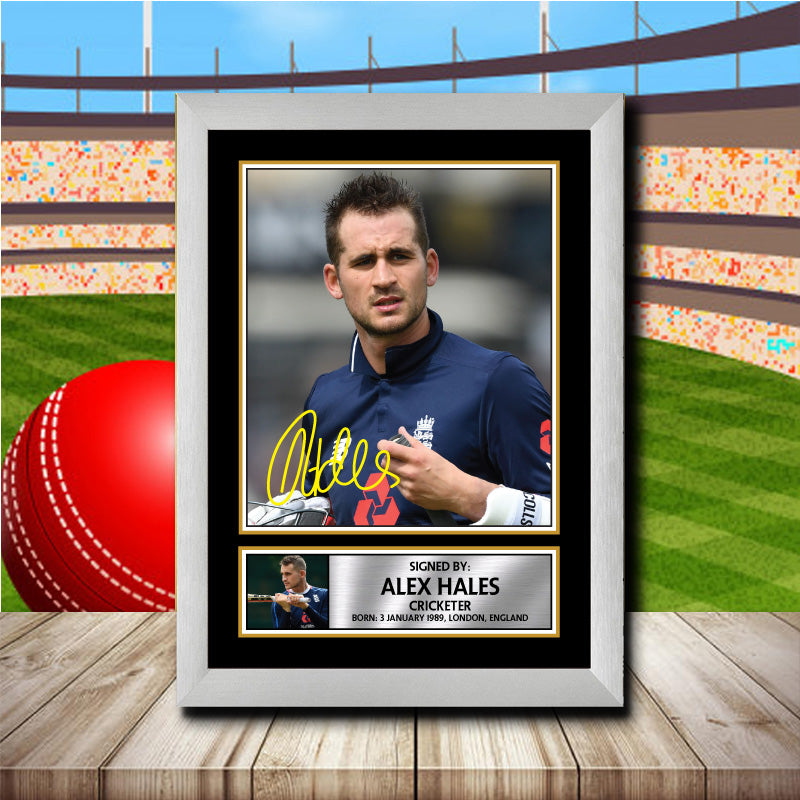 Alex Hales Printed Signature Cricket Star Poster Print Framed Wall Art Gift – Alex Hales Printed Signature Cricket Star Poster Print