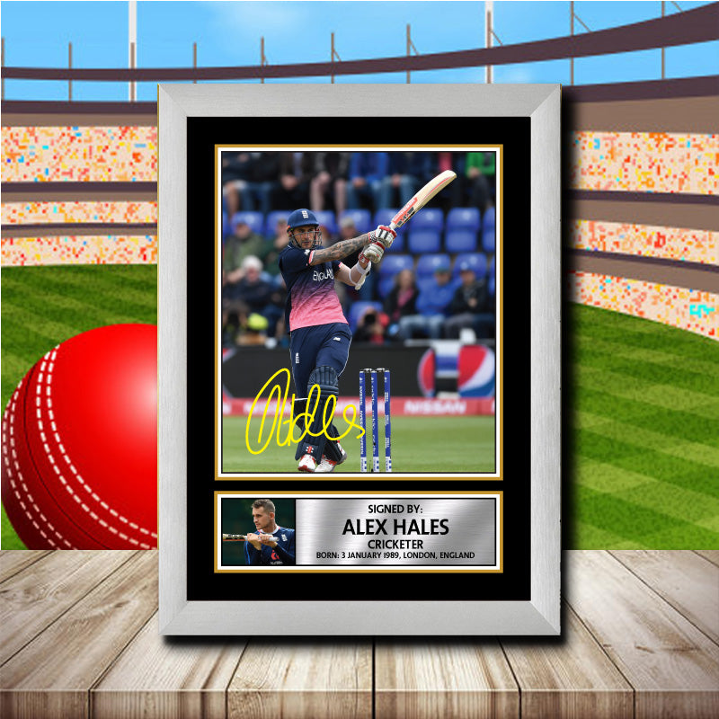 Alex Hales 2 Printed Signature Cricket Star Poster Print Framed Wall Art Gift β Alex Hales 2 Printed Signature Cricket Star Poster Print