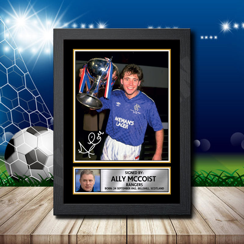 Ally Mccoist 2 Printed Signature Footballers Star Poster Print Framed Wall Art Gift – Ally Mccoist 2 Printed Signature Footballers Star Poster Print