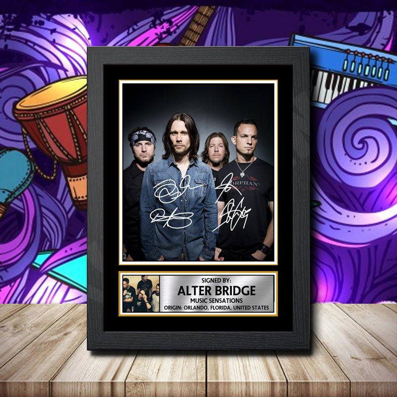 Alter Bridge 1 Printed Signature Rock-Bands Star Poster Print Framed Wall Art Gift – Alter Bridge 1 Printed Signature Rock-Bands Star Poster Print