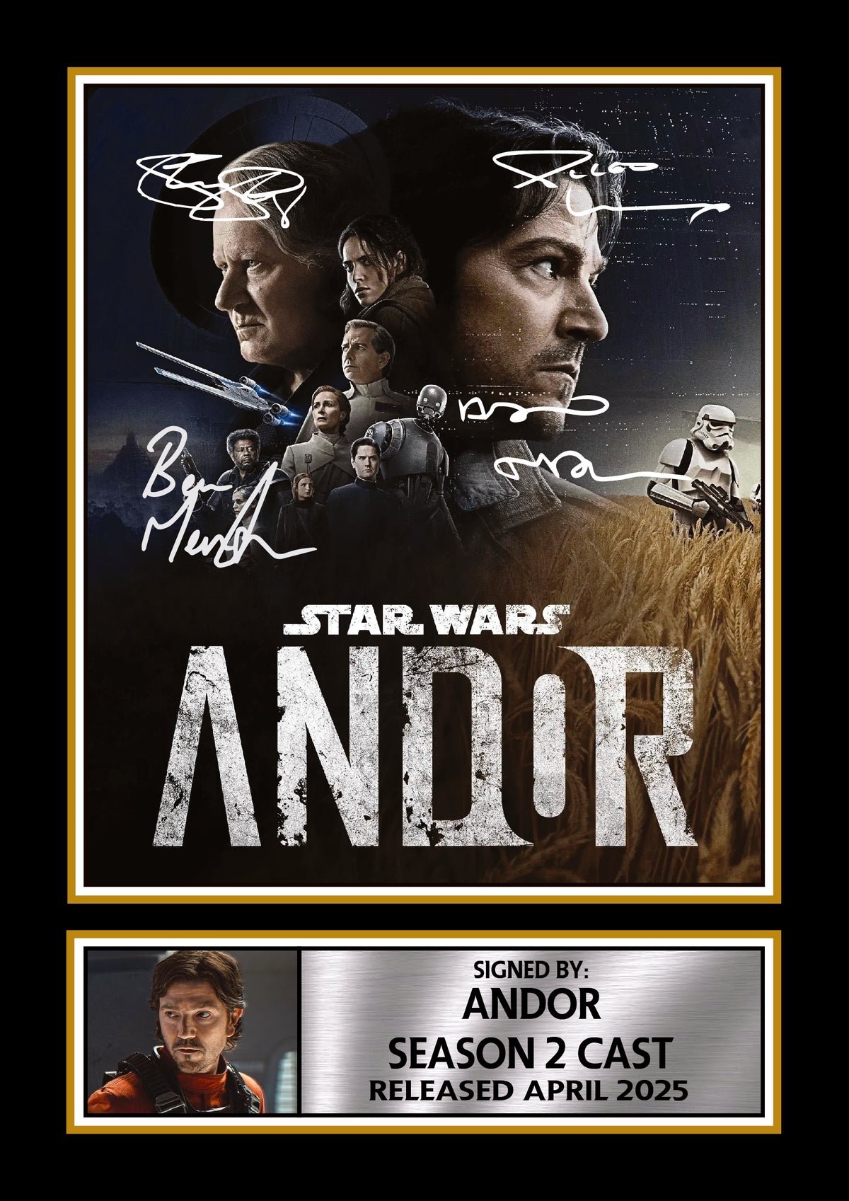 Star Wars Andor Season 2 Printed Signature Poster – Cast Style Sci-Fi TV Series Wall Art – Star Wars Wall Art Gift for Fans – Star Wars Andor Season 2 Printed Signature Poster
