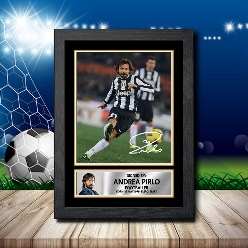 Andrea Pirlo 2 Printed Signature Footballers Star Poster Print Framed Wall Art Gift – Andrea Pirlo 2 Printed Signature Footballers Star Poster Print