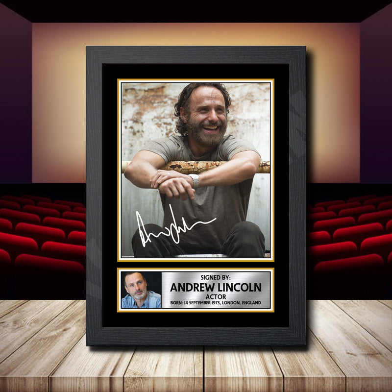 Andrew Lincoln 2 Printed Signature Movie Star Poster Print Framed Wall Art Gift – Andrew Lincoln 2 Printed Signature Movie Star Poster Print