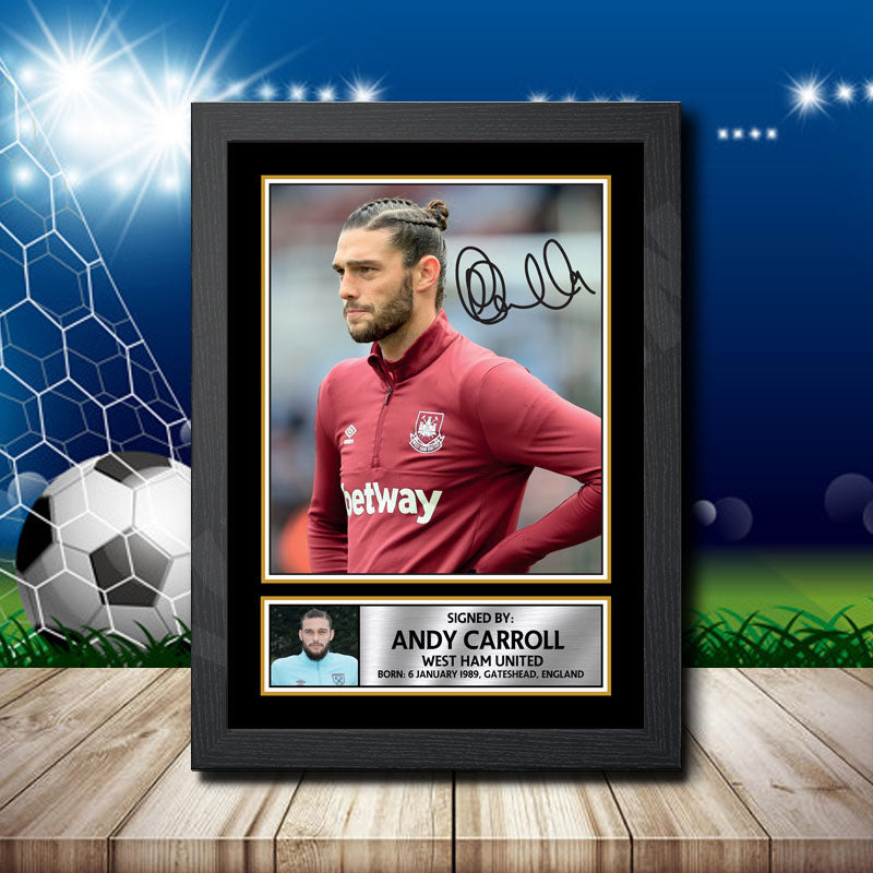 Andy Carroll 1 Printed Signature Footballers Star Poster Print Framed Wall Art Gift – Andy Carroll 1 Printed Signature Footballers Star Poster Print