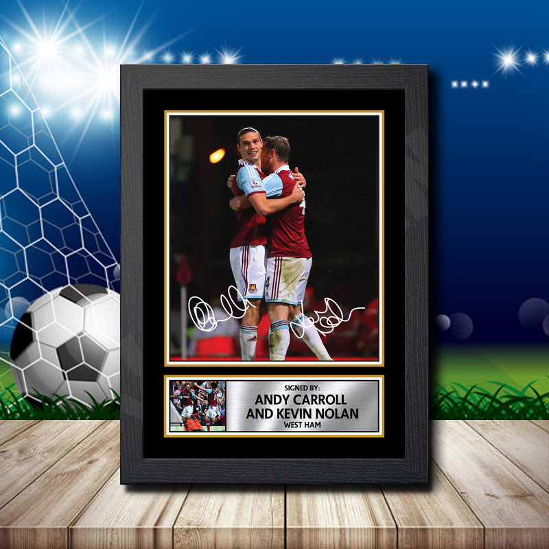 Andy Carroll And Kevin Nolan 2 Printed Signature Footballers Star Poster Print Framed Wall Art Gift β Andy Carroll And Kevin Nolan 2 Printed Signature Footballers Star Poster Print