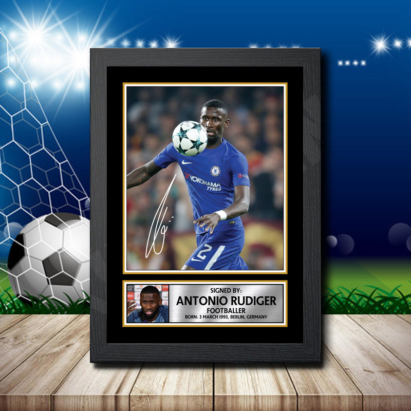 Antonio Rudiger 2 Printed Signature Footballers Star Poster Print Framed Wall Art Gift – Antonio Rudiger 2 Printed Signature Footballers Star Poster Print