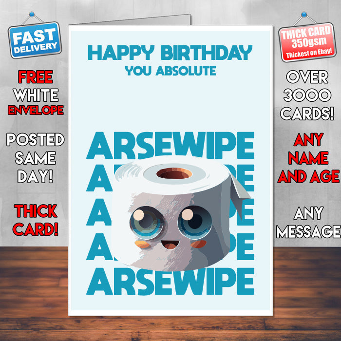 Rude Swear Word Birthday Card Design - A*SEWIPE