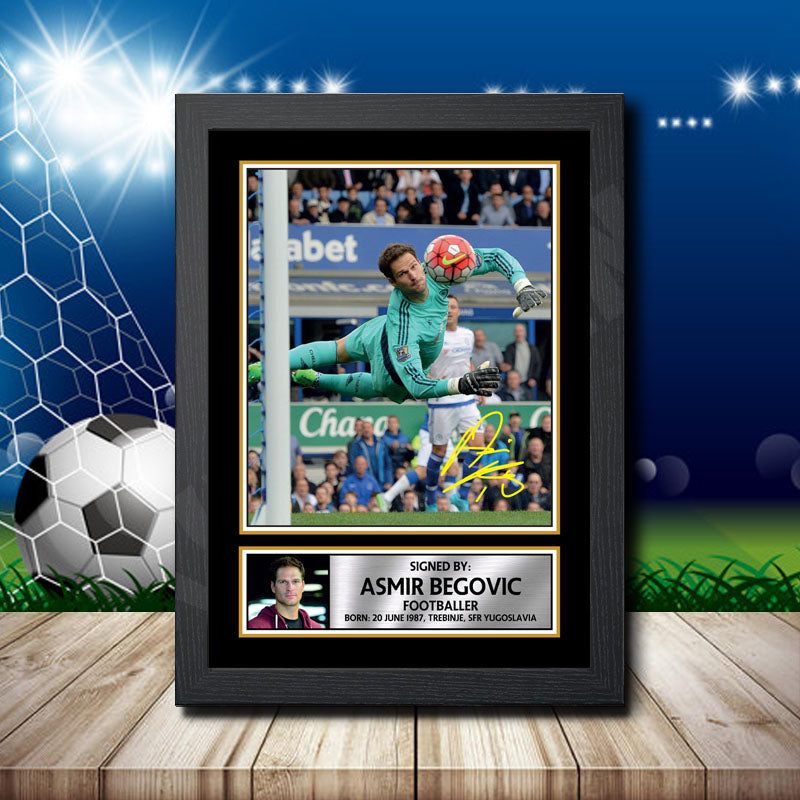 Asmir Begovic Printed Signature Footballers Star Poster Print Framed Wall Art Gift – Asmir Begovic Printed Signature Footballers Star Poster Print