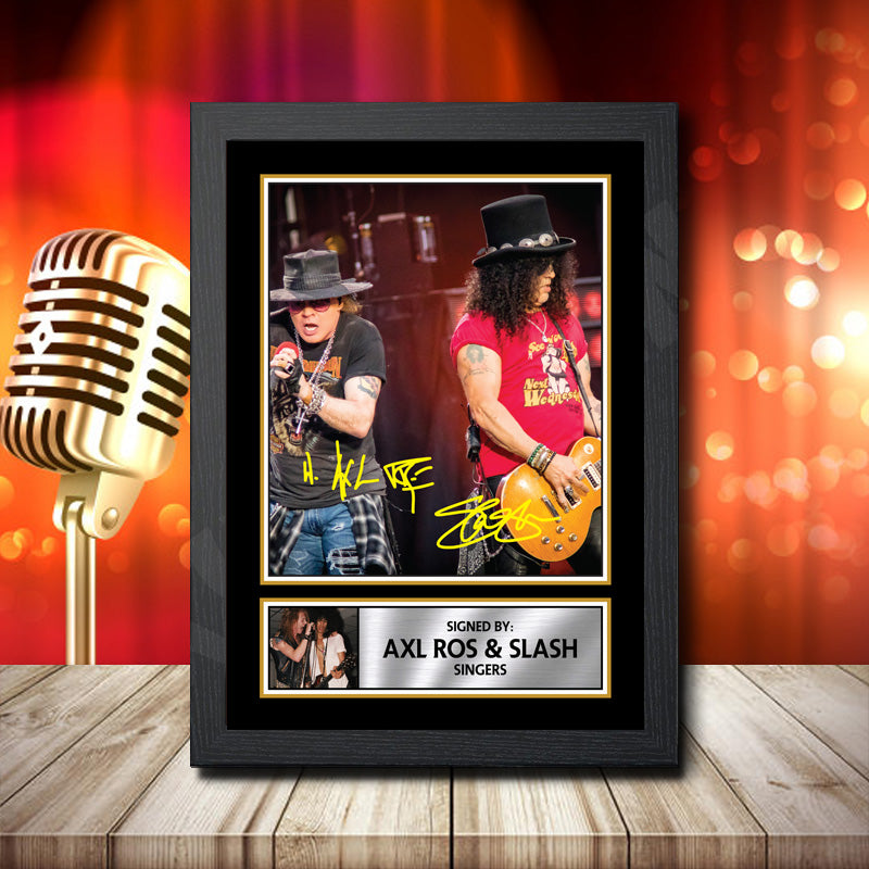 Axl Rose Slash 2 – Printed Signature Music Star Print – Axl Rose Slash 2