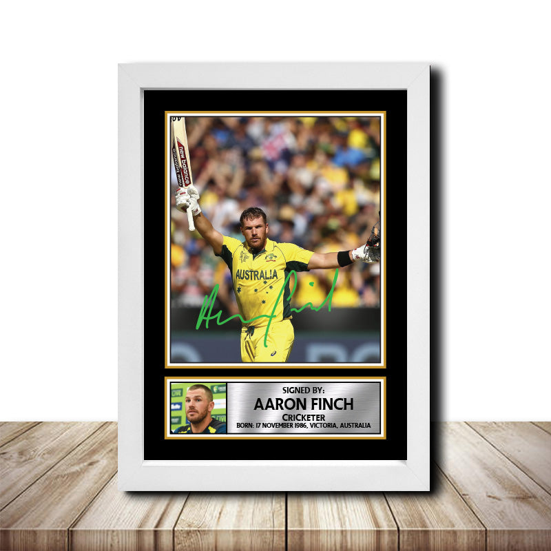 Aaron Finch M1445 Cricketer Printed Signature Poster Print Gift