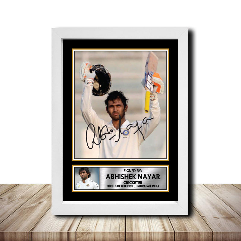 Abhishek Nayar M1449 Cricketer Printed Signature Poster Print Gift