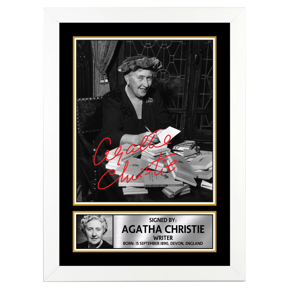 Agatha Christie M183 Authors Printed Signature Poster Print Gift
