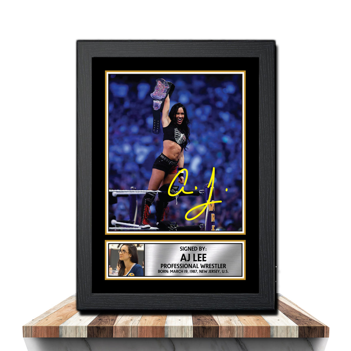 Aj Lee M943 Wrestling Printed Signature Poster Print Gift
