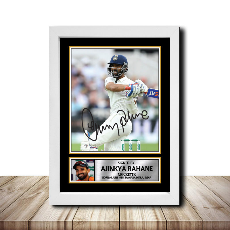 Ajinkya Rahane M1457 Cricketer Printed Signature Poster Print Gift