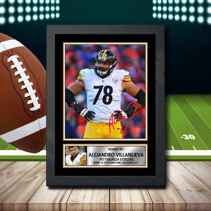 Alejandro Villanueva 2 – Printed Signature NFL Star Print – Alejandro Villanueva 2