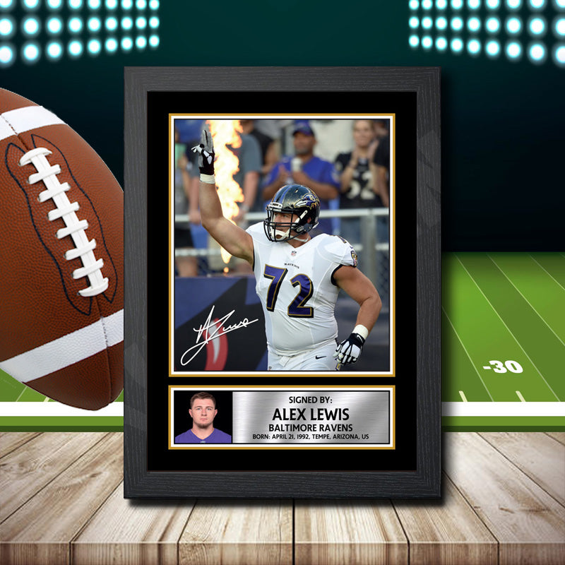 Alex Lewis 1 – Printed Signature NFL Star Print – Alex Lewis 1