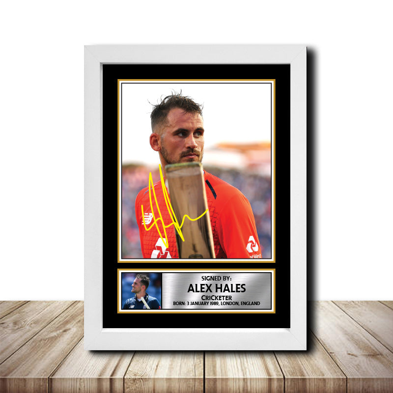 Alex Hales M1470 Cricketer Printed Signature Poster Print Gift