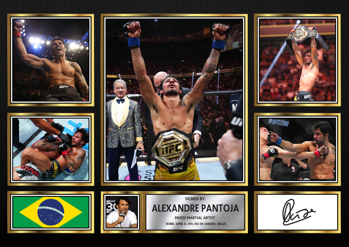Alexandre Pantoja UFC FIighters Framed Autographed Print - Limited Edition Autograph Fan Gift – Collectible Memorabilia Merchandise