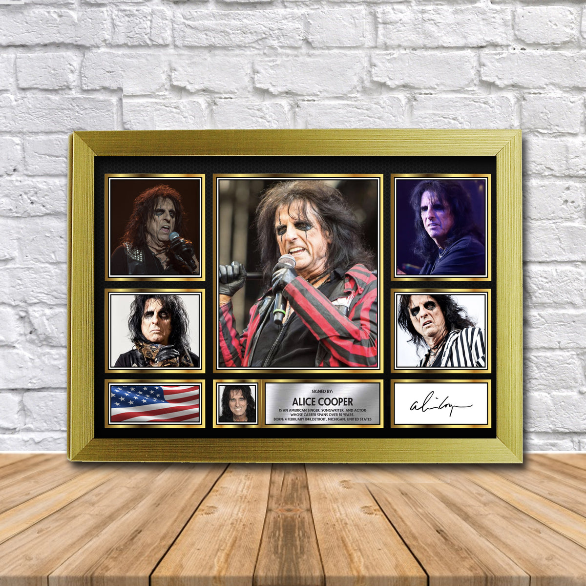 Alice Cooper Music Gift Printed Signature Star Poster Print Wall Art Gift