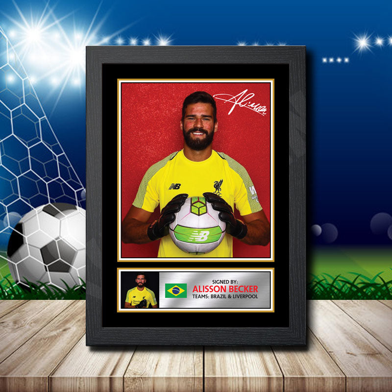Alisson Becker Printed Signature Footballers Star Poster Print Framed Wall Art Gift – Alisson Becker Printed Signature Footballers Star Poster Print
