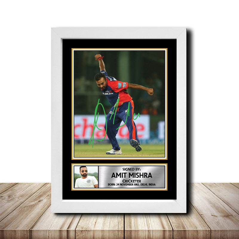 Amit Mishra M1473 Cricketer Printed Signature Poster Print Gift