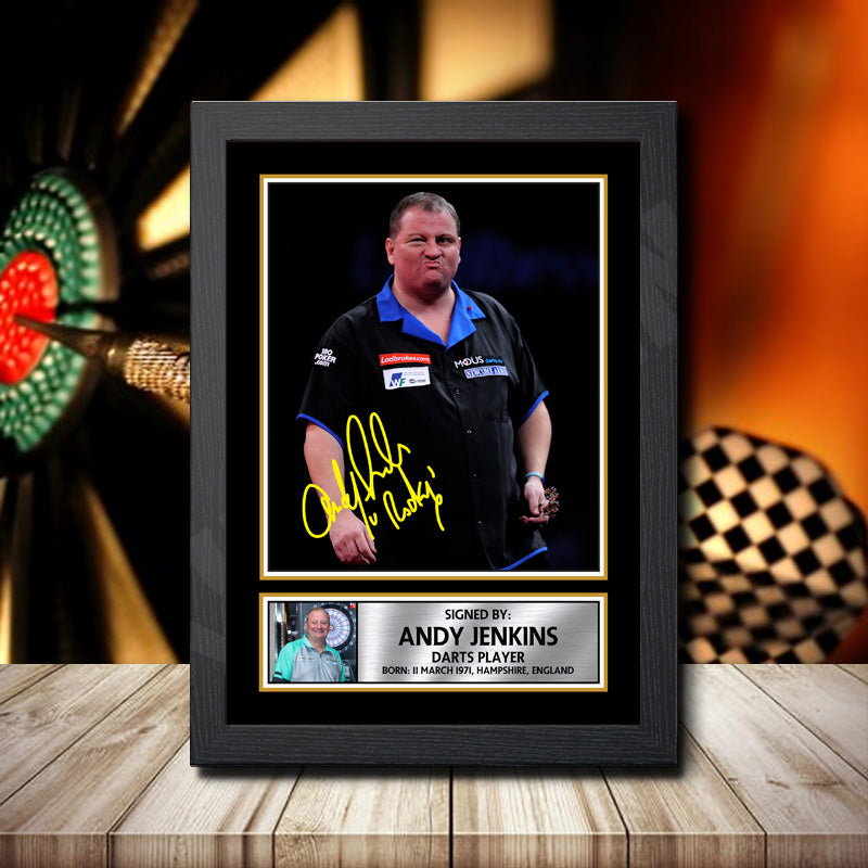 Andy Jenkins 2 Printed Signature Darts Star Poster Print Framed Wall Art Gift – Andy Jenkins 2 Printed Signature Darts Star Poster Print