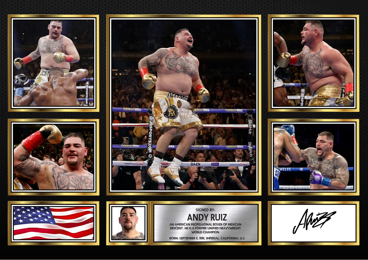 Andy Ruiz top boxer Printed Signature Gift Poster Print Artwork Display – A4 Poster