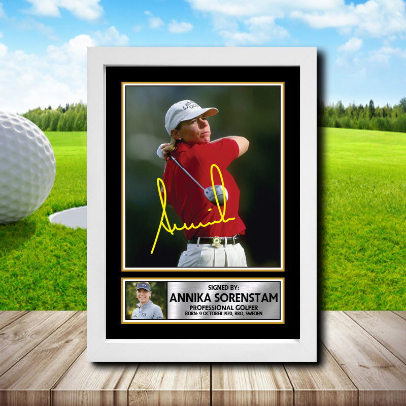 Annika Sörenstam 2 Golf Printed Signature Poster Print Gift