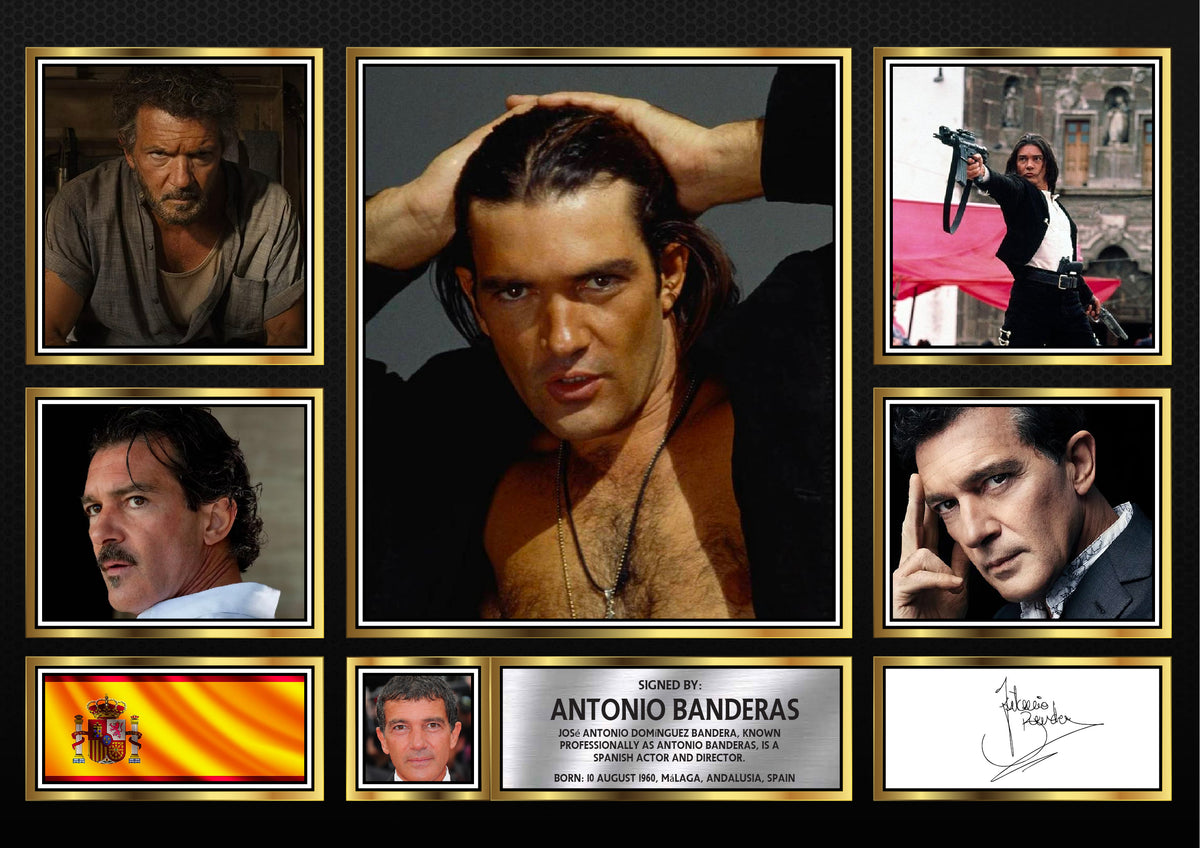 Antonio Banderas – Printed Signature Television Star Print – Antonio Banderas – A4 Poster