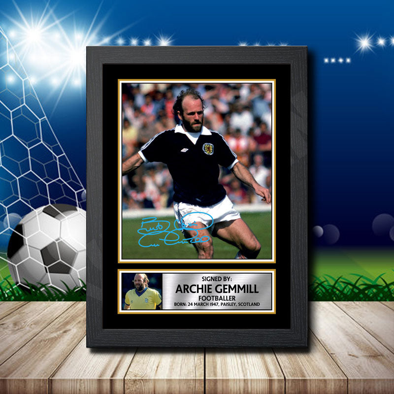 Archie Gemmill 2 Printed Signature Footballers Star Poster Print Framed Wall Art Gift β Archie Gemmill 2 Printed Signature Footballers Star Poster Print