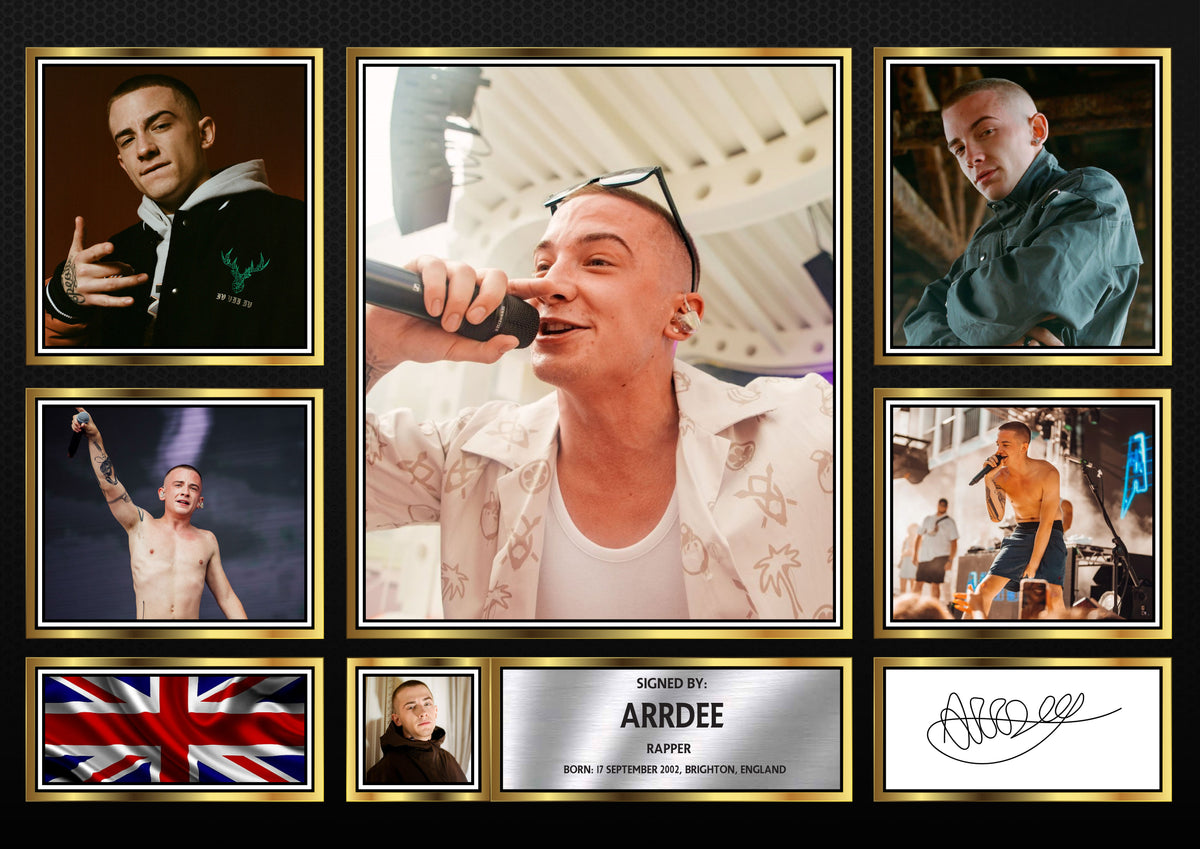 Rappers ArrDee Framed Printed Signature Print – Fan Gift – Wall Art – Rappers ArrDee Framed Printed Signature Print – A4 Poster
