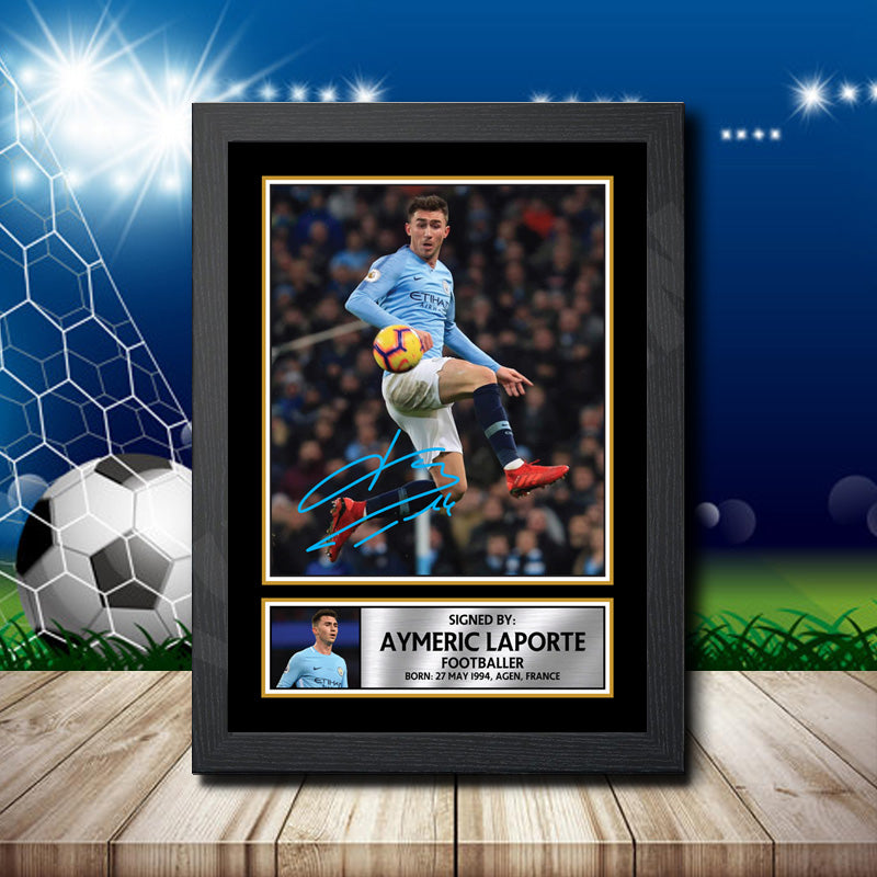 Aymeric Laporte 3 Printed Signature Footballers Star Poster Print Framed Wall Art Gift – Aymeric Laporte 3 Printed Signature Footballers Star Poster Print