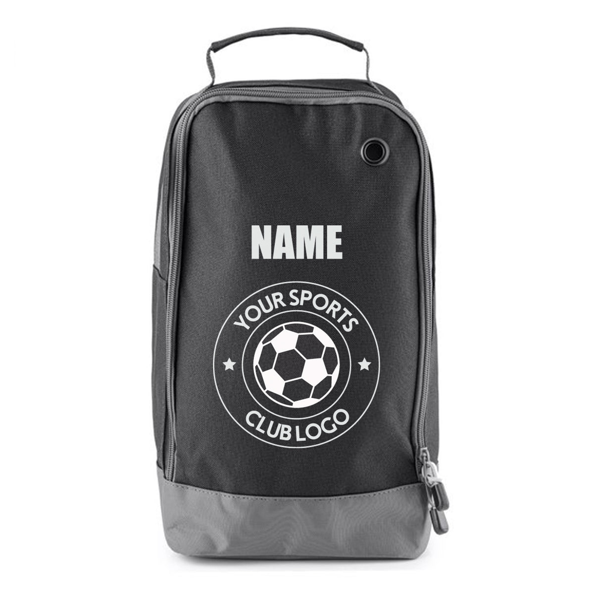 Football Boot Bags for Kids – Durable Personalized Sports Bag with Custom Logo and Horizontal Name – Football Boot Bags for Kids – Black