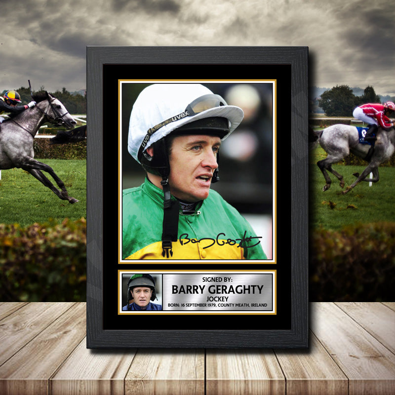 Barry Geraghty Printed Signature Horse-Racing Star Poster Print Framed Wall Art Gift β Barry Geraghty Printed Signature Horse-Racing Star Poster Print