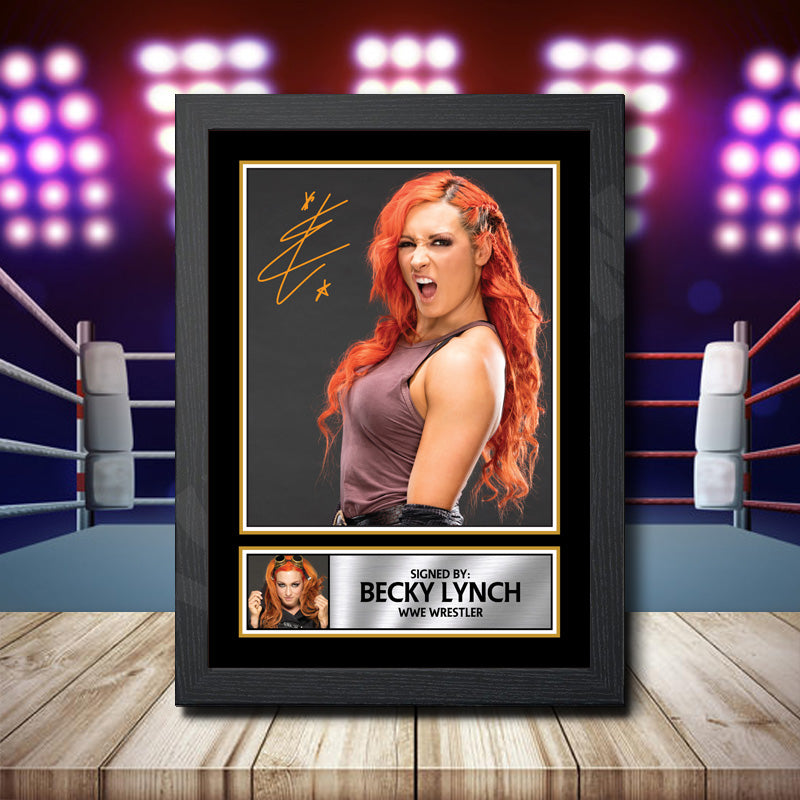 Becky Lynch 2 Printed Signature Wwe Star Poster Print Framed Wall Art Gift β Becky Lynch 2 Printed Signature Wwe Star Poster Print