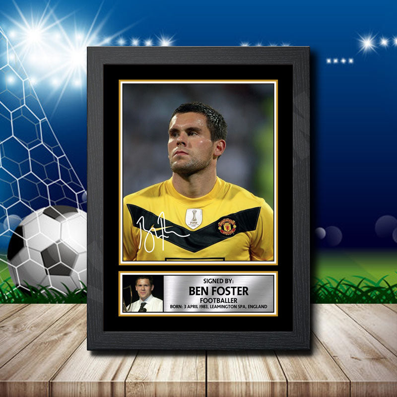 Ben Foster 2 Printed Signature Footballers Star Poster Print Framed Wall Art Gift – Ben Foster 2 Printed Signature Footballers Star Poster Print