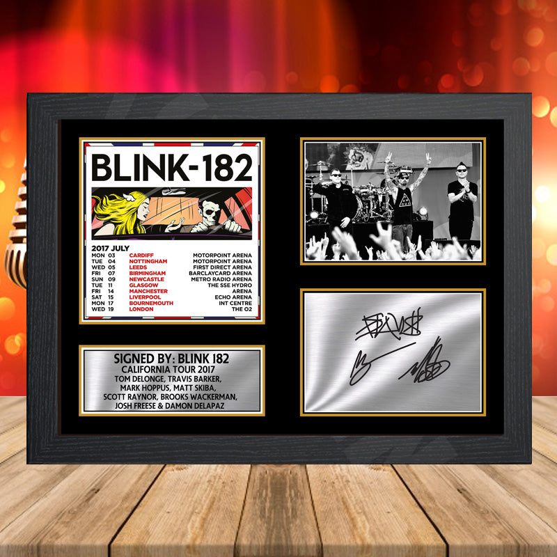 Blink 182 California Tour 2017 – Printed Signature Music-Landscape Star Print – Blink 182 California Tour 2017