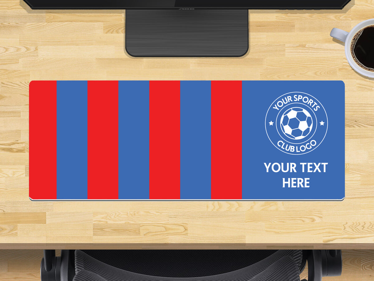 Personalised Football Club Colours Extra Large Mouse Mat (800mm x 300mm) - Blue and Red β Personalised Football Club Colours Extra Large Mouse Mat 800mm x 300mm - Blue