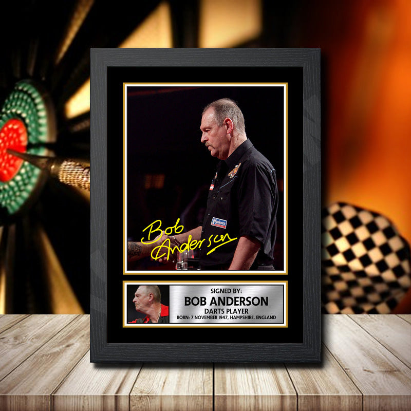 Bob Anderson 2 Printed Signature Darts Star Poster Print Framed Wall Art Gift β Bob Anderson 2 Printed Signature Darts Star Poster Print